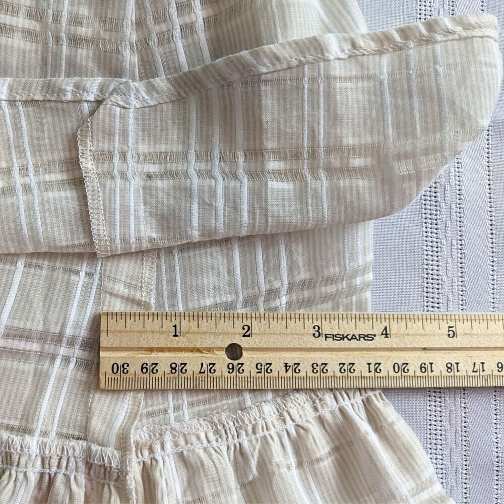 Ethereal LISA MARIE FERNANDEZ Ivory MacPherson Plaid Boho Smock Midi Dress - Picture 6 of 10